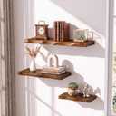 3 Pcs Solid Live Edge Floating Shelves for Wall Rustic Wood Shelf