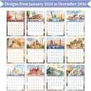2 x 2026 calendar-wall calendar January-December Calendar World Famous Buildings Theme wall calendar 11.7 x 8.2 Wall Calendar ffor Office Home Planning & Organizing