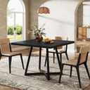 Tribesigns Square Dining Table for 2, 31.5" Industrial Dinner Table with Metal Base, Kitchen Table for Dining Room, Small Space, Apartment