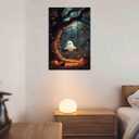 FOTRIC Halloween Wall Art Ghost and Cat Wall Art Ghost Pictures Canvas Prints Vintage Halloween Black Cat Wall Decor Spooky Pumpkin Art Gothic Bathroom Aesthetic Decor Canvas Roll 20x30 inch