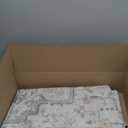 GENIMO 5X7 Area Rugs for Living Room, Machine Washable Non Slip Vintage Rugs, Low Pile Lightweight Chenille Print Rug for Bedroom, Dining Room, Home Office, Light Taupe Brown