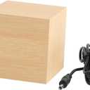 Ciieeo Creative LED Digital Alarm Clock USB Charging Mute Function Premium Wood Material for Home Office Use Light Yellow with White Light