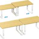 Expandable Kitchen Cabinet Organizer Shelves  Stackable Adjustable Metal and Wood Storage Racks for Countertop, Pantry, Garage Set of 2 Spice Rack  Easy Assembly, Space-Saving(2 Packs/Medium/White) (Medium:11.8"Wx7.48Dx5.5"~8.1"H)