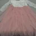 Abaowedding Lace V-Back Flower Girl Dress Tutu Tulle Princess Party Dress with Satin Sash, 6-7Y