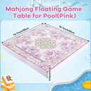 3 x MinFyberd 19x19 Inches Mahjong Floating Game Table for Pool Adults Pool Games Tray for Mahjong Card Games Dominoes Poker Floater Tables for Indoor Outdoor Swimming Pool Hot Tub Lake(Pink)