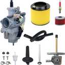 TRX250 Carburetor for Honda Recon 250 TRX 250 TRX250TM TRX250TE ES 2x4 A/AC ATV with Fuel Tank Petcock Valve Air Filter Spark Plug Carb Kit