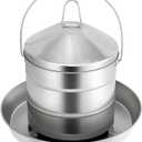 RYFT Automatic Chicken Feeder 8KG/17.6lbs, Stainless Steel Poultry Feeder, Heavy Duty Thickness 0.035 in / 0.9 mm, with Handle, Top Filled, Durable and Rust Resistant
