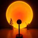 Sunset Lamp Projection Spotlight with Remote RGB 16 Colors for Influencer Video, 360 Degree Rotation Sunset Light Projector, Rainbow Projection Lamp LED Night Light for Bedroom, Party, Photography