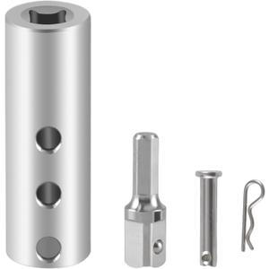 Upgraded Stainless Steel Trailer Jack Electric Drill Adapter with a 1/2 in Socket Adapter Bit Compatible with 1 Inch Jack Drive Shaft