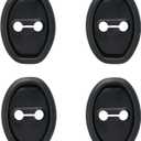 3 x lasuroa 4pcs Silicone Car Door Latch Covers, Universal Door Cushion Slam Stopper Strike Protective Lock Guard Protector for Noise Reduction & Shock Absorber Fits Most Cars SUVs Trucks (Black)