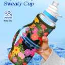 Toykee Water Bottle Sleeve for Cirkul 22 oz - 2 Pack Bottles Cover Holder Carrier Bag with Side Handle (Colors Flower Cat)