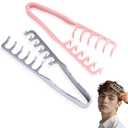 3 x 2PCS Texture Comb, Wide Tooth Styling Comb, Roots Volume Tool, Men Pompadour Hairstyling Combs, Bangs Seam Grooming Accessory for Woman, for Barber Hairdressing Hair Pick Combs (GREY PINK)