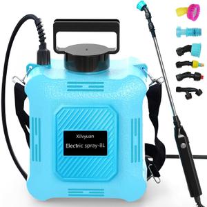 Battery Powered Sprayer 2 Gallon Garden Sprayer, Advance Electric Sprayer with 2 Adjustable Speed, 6 Mist Nozzles, USB Rechargeable with for Yard Lawn Garden (Sprayer-2 Gallon)