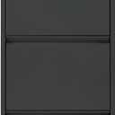 European Furniture Shoe Cabinet, Shoe Rack, Shoe Organizer, Shoe Drawers - Indoor and Outdoor - Metal Rack - Metal Cabinet Long Life (Black, 3+1 Drawers) H46.5 x W19.6 x D5.9 in