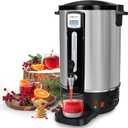 50-Cup Commercial Coffee Urn - Stainless Steel Double-Wall Coffee Maker with Percolator & Keep-Warm Function - Ideal for Events, Offices, Parties, and Catering (50 Cups - Double Layer)