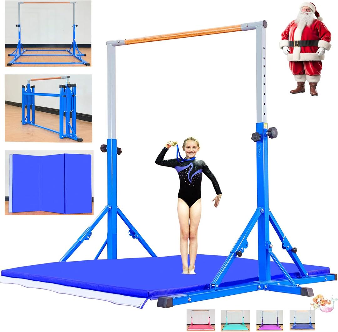 Marfula Gymnastic Bar For Kid and Teenage of 3-25, 5Ft/8 FT Base Length 4Ft Width 5Ft Adjust Height, Gymnastic Kip Bar For Gymnast, Gymnastic Training Equipment For Professional Training Home Club Use