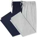 U2SKIIN 2 Pack Mens Pajama Pants Soft, Lightweight Lounge Pant with Pockets Sleep Pj Bottoms for Men (Large, Navy/Light Grey Mel)