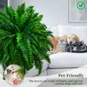45in 2PCS Fake Ferns -Large Artificial Ferns for Outdoors,60 Branches Faux Boston Fern, UV Resistant & Realistic Weatherproof Fake Plants for Porch, Patio, Home Decor & Hanging Planters