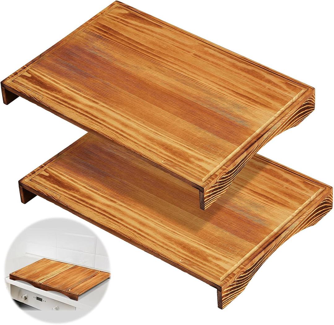 Juexica 2 Pcs 15" x 22" Rv Stove Top Cover Board for Countertop Cutting Board Stove Top Wood Cutting Board for Rv Camping, Electric Range