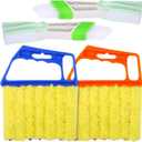 4 Pcs Blind Cleaner Tool 7 Finger Microfiber Window Blind Duster for Cleaning Washable Mini Blinds Cleaner Duster Tool for Cleaning Blinds, Ventilation Vents, Fans and Air Conditioner