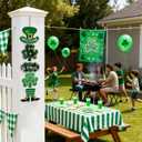 St. Patrick's Day Door Sign Happy Saint Patricks Day Wooden Decorations Welcome Hanging Signs Shamrock Home Wall Decor for Farmhouse Porch Front Door Outdoor