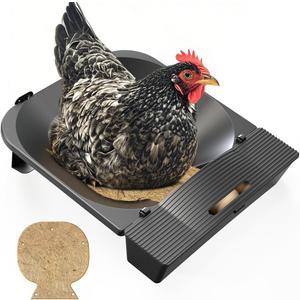 Roll Away Nesting Box for Chicken Coop with 3 Coconut Fiber Nesting Pads,Hen House Accessories,Black (1Pack)
