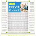 16x16x1 Air Filter AC Furnace MERV 13Comparable with MPR 1900 FPR 10 HVAC Air Condition cabin Vent Fan Electrostatic Pleated Actual Size 15.47 x 15.47 x 0.75 6 Packs