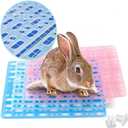 Hamiledyi Rabbit Feet Pad Hole Leak Water Design for Plastic Bunny Cage Mat Foot Resting Pads (1 Pink +1 White +1 Blue)