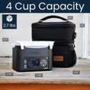 LunchEAZE Pro Cordless Heated Lunchbox  Battery-Powered, 4-Cup Capacity, 220F Max, Automatic Scheduled Heating, Insulated Bag Included for Hot Meals Anywhere