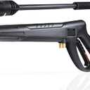 Pressure Washer Gun Wand & 3-in-1 Adjustable Nozzle, M22-14mm Fitting Compatible with Ryobi, Powerstroke, Greenworks, Husky, Raptor Blast, Electric Power Washer (Black)