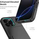 Wallet for iPhone 16 Pro Max Case with Card Holder Dual Layer Military Grade Protective Shockproof Hidden Card Slot Slim Fit Phone Cover - Black