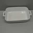 Deep Ceramic Baking Dish, 9x13 Inch Casserole Dish for Oven, 152 oz Large Elegant Design Lasagna Pan with Handles- Durable Serving Bakeware for Lasagna, Roasting and Baking, White