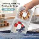 6 Pack Stainless Steel Snack Containers, 2 Compartment Reusable Metal Snack Boxes Containers with Leak-Proof Lids, Compact Lunch Box Food Storage Container