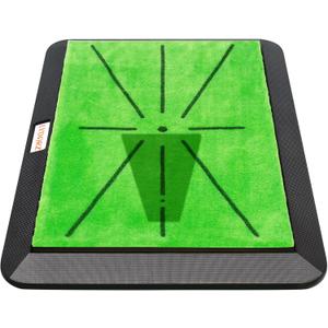 Golf Hitting Mat with Divot Board, Real-Time Swing Feedback Trainer, Indoor & Outdoor Chipping Practice Mat, Strike Training Aid, Turf Driving Impact Pad, Golf Accessories and Gifts for Men