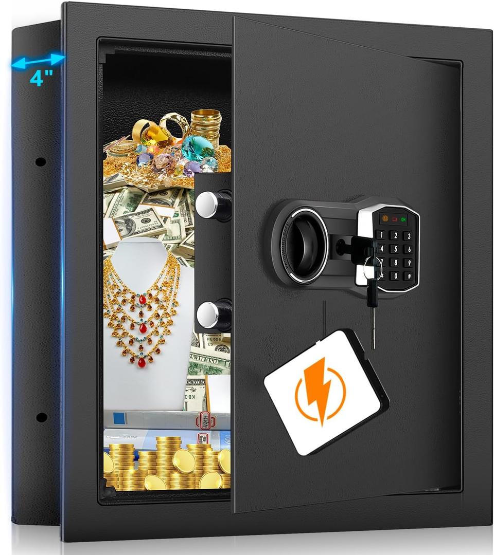 Fireproof Home Safes, Safe Box with Numeric Keypad and Spare Keys, Large Safe for Passports Money Jewelry Firearms