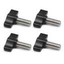 4pcs M8 x 18mm Thumb Screw Stainless Steel Metric Thread Black Aluminum Knob