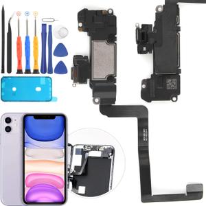 YWLRONG Earpiece Speaker for iPhone 11 - Replacement with Light, Proximity Sensor, Flex Cable and Repair Tools