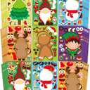 42 Sheets Christmas Party Favors Stickers, Christmas Crafts Make Your Own Sticker, Gifts for Classroom Student Stocking Stuffers Goodie Bag Activities Game Holiday Sticker for Kids