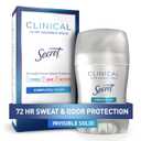 Secret Clinical Strength Antiperspirant Deodorant for Women, 3X Stress Protection, 72hr Sweat & Odor Protection, PH Balancing Minerals, Invisible Solid, Completely Clean Scent, 1.6 oz