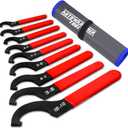 9Pcs Coilover Spanner Wrench Set, Adjustable Shock Wrench Universal Carbon Steel Spanners for Most Coil Over Shock Adjustments (Blue)