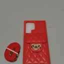 Crossbody Wallet Case for Samsung Galaxy S24 Ultra, Leather Phone Cover with Card Holder Kickstand Long Shoulder Strap Purse Shockproof Flip Case Compatible with Galaxy S24 Ultra (Red)