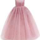 Flower Girls Sequin Dress Bridesmaid Sparkle Formal Wedding Party Birthday Kids Pageant Princess Prom Ball Gown 140