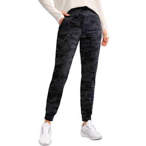 SANTINY Women's Fleece Lined Joggers Water Resistant High Waisted Thermal Sweatpants Winter Pants Hiking Running Pockets (Gray, XS)