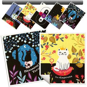 Swedish Dishcloths for Kitchen - 5 Pack Reusable Dish Cloths for Washing Dishes Absorbent Cute Funny Kitchen Towels Cleaning Sponge, New Cat
