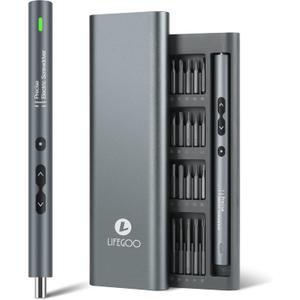 LIFEGOO Mini Electric Screwdriver, 62 in 1 Cordless Precision Power Screwdriver Set with 48 Bits, LED Lights Magnetic Mat, Rechargeable Portable Repair Tool Kit for Phone Watch Camera Laptop PC