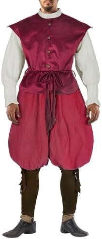 HSDOU Mens Renaissance Costume Midevil/Renaissance Clothing Men Outfit Medieval Vest Pants Shirt Viking Costume Vintage. L