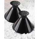 2pcs 2-in-1 Winter Windshield Ice Scraper with Funnel – Rotating Cone Snow Remover Tool – Compact Round Deicer for Cars, Vans, Trucks(Black)