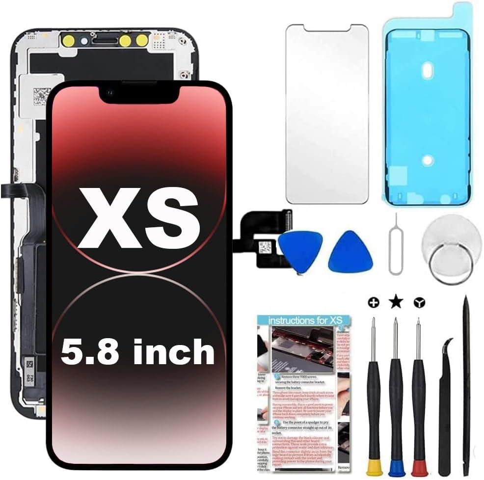 for iPhone Xs Screen Replacement 5.8 inch, 3D Touch LCD Display Digitizer Assembly with Repair Tools - Model A2097, A1920, A2100, A2098