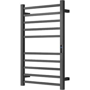 Heated Towel Racks for Bathroom, Wall Mounted Electric Towel Warmer Racks with Timer & Temperature Control, 10 Bar Stainless Steel Towel Heater for Bathroom, Matte Black, Plug-in