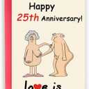 3 x Funny 25th Anniversary Card Gift for Husband Wife Couple, 8 x 5.3 inches